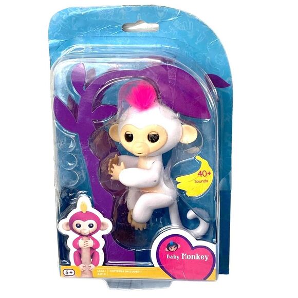 Fingerlings WowWee 2016 White Baby Monkey  Pink Hair New! Rare Toy - Picture 1 of 3